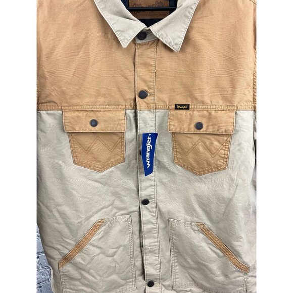 Wrangler Men's XXL  Mixed Canvas Chore Jacket in Chipmunk Beige - Picture 5 of 13